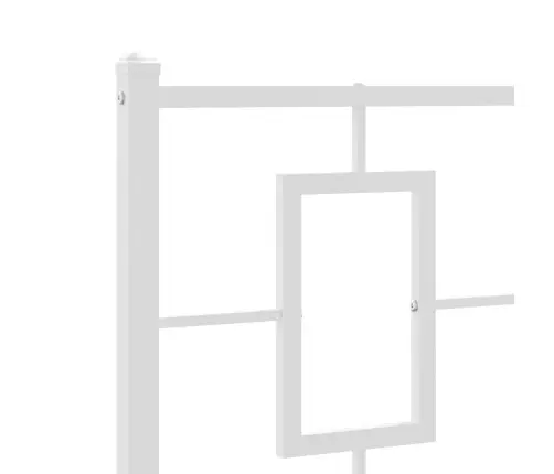 Gultas Rāmis Ar Galvgali, Balts Metāls, 107X203 Cm Vidaxl