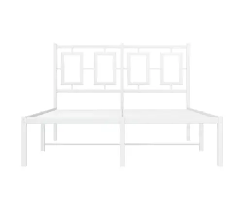 Gultas Rāmis Ar Galvgali, Balts Metāls, 120X190 Cm Vidaxl