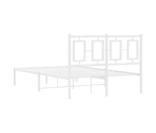 Gultas Rāmis Ar Galvgali, Balts Metāls, 120X190 Cm Vidaxl