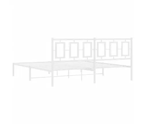 Metalinis Lovos Rėmas Su Galvūgaliu, Baltos Spalvos, 183X213Cm