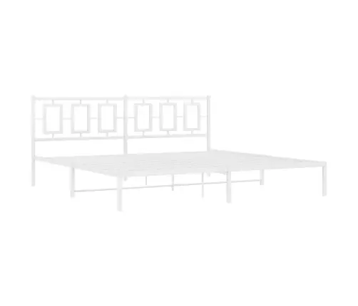 Gultas Rāmis Ar Galvgali, Balts Metāls, 200X200 Cm Vidaxl