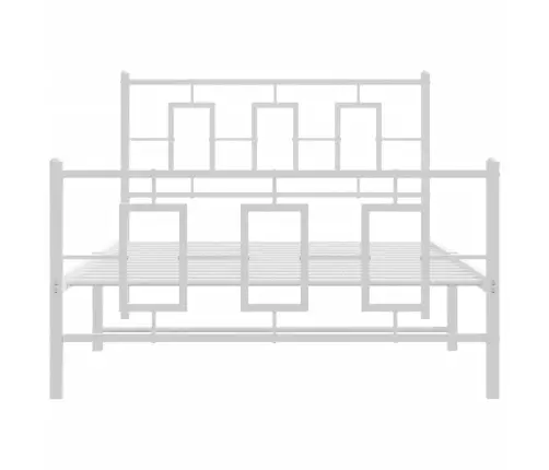 Gultas Rāmis Ar Galvgali Un Kājgali, Balts Metāls, 107X203 Cm Vidaxl