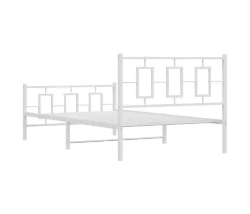 Gultas Rāmis Ar Galvgali Un Kājgali, Balts Metāls, 107X203 Cm Vidaxl