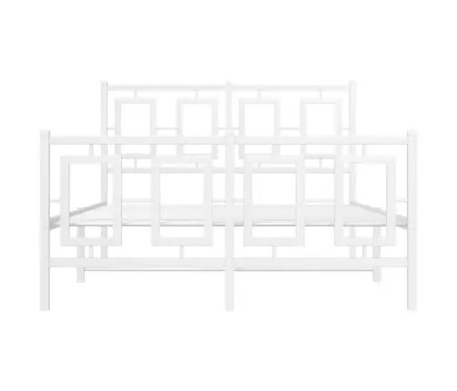 Gultas Rāmis Ar Galvgali Un Kājgali, Balts Metāls, 120X200 Cm Vidaxl
