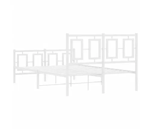 Gultas Rāmis Ar Galvgali Un Kājgali, Balts Metāls, 120X200 Cm Vidaxl