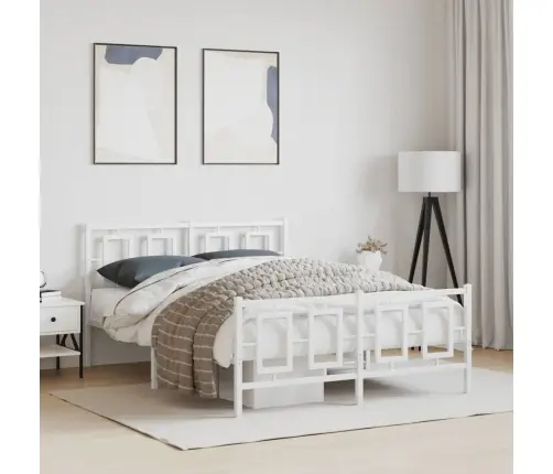 Lovos Rėmas Su Galvūgaliu/Kojūgaliu, Baltas, 135X190cm Metalas