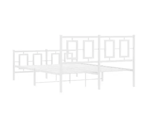 Metallist Voodiraam Peatsi Ja Jalutsiga, Valge, 140 X 200 Cm