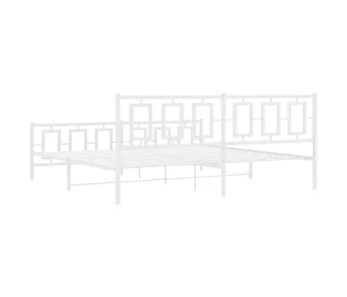 Gultas Rāmis Ar Galvgali Un Kājgali, Balts Metāls, 193X203 Cm Vidaxl
