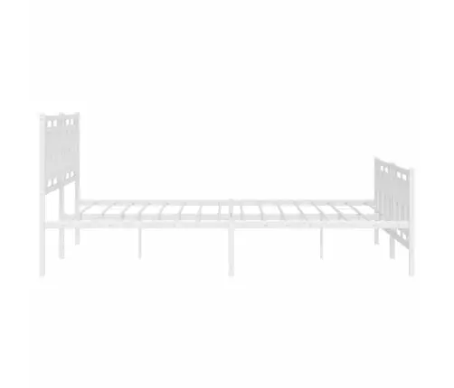Gultas Rāmis Ar Galvgali Un Kājgali, Balts Metāls, 200X200 Cm Vidaxl