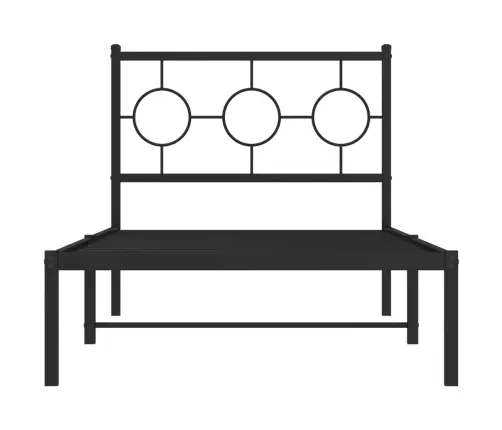 Gultas Rāmis Ar Galvgali, Melns Metāls, 90X190 Cm Vidaxl