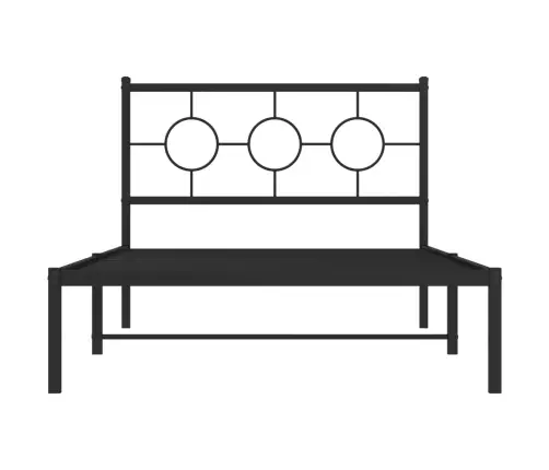 Gultas Rāmis Ar Galvgali, Melns Metāls, 107X203 Cm Vidaxl