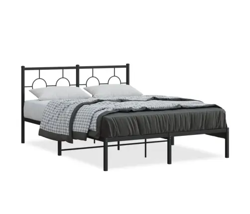 Metallist Voodiraam Peatsiga, Must, 135X190 Cm