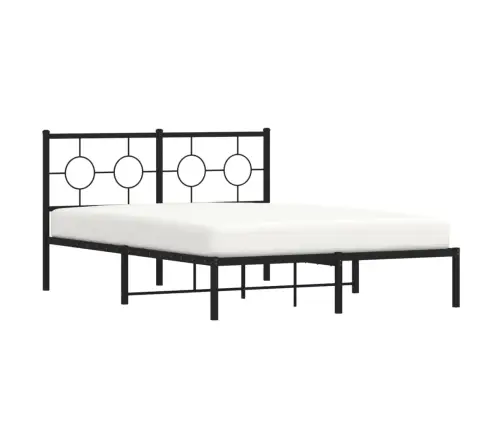 Metallist Voodiraam Peatsiga, Must, 135X190 Cm