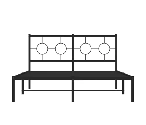 Metallist Voodiraam Peatsiga, Must, 135X190 Cm