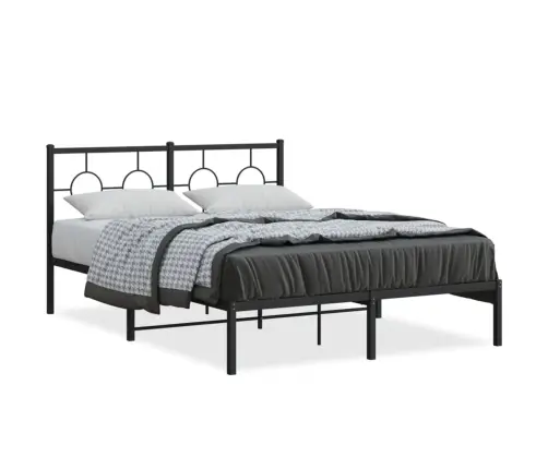 Metalinis Lovos Rėmas Su Galvūgaliu, Juodos Spalvos, 140X200Cm