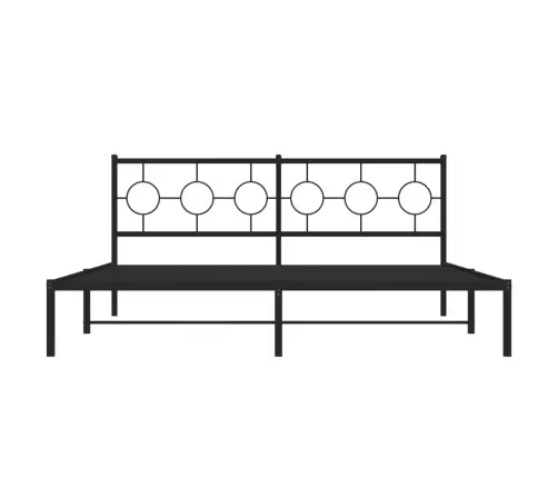 Gultas Rāmis Ar Galvgali, Melns Metāls, 183X213 Cm Vidaxl