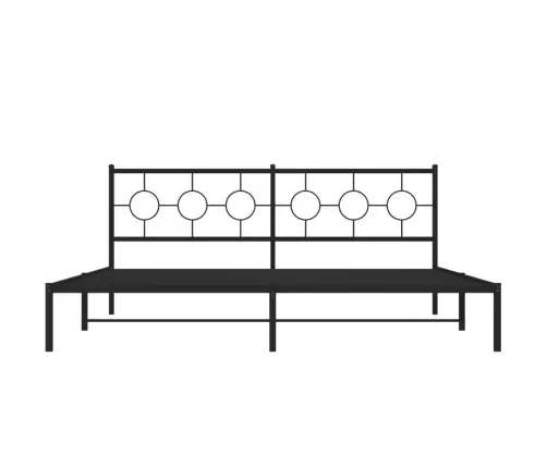 Gultas Rāmis Ar Galvgali, Melns Metāls, 200X200 Cm Vidaxl