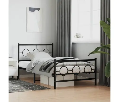 Lovos Rėmas Su Galvūgaliu/Kojūgaliu, Juodas, 100X190cm Metalas