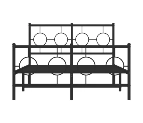 Gultas Rāmis Ar Galvgali Un Kājgali, Melns Metāls, 120X200 Cm Vidaxl