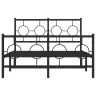 Gultas Rāmis Ar Galvgali Un Kājgali, Melns Metāls, 120X200 Cm Vidaxl