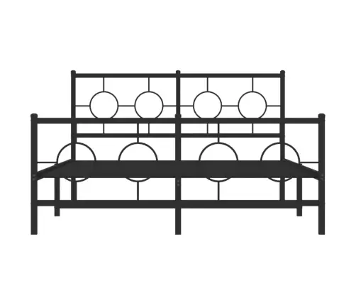 Gultas Rāmis Ar Galvgali Un Kājgali, Melns Metāls, 140X200 Cm Vidaxl