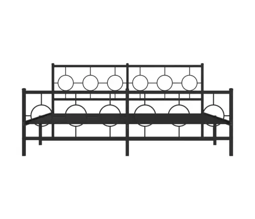 Gultas Rāmis Ar Galvgali Un Kājgali, Melns Metāls, 183X213 Cm Vidaxl