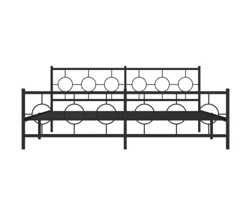 Gultas Rāmis Ar Galvgali Un Kājgali, Melns Metāls, 200X200 Cm Vidaxl