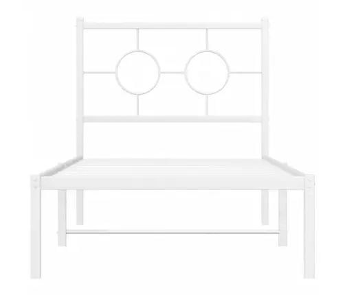 Gultas Rāmis Ar Galvgali, Balts Metāls, 80X200 Cm Vidaxl