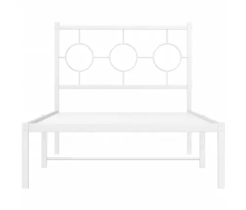 Metallist Voodiraam Peatsiga, Valge, 90 X 190 Cm