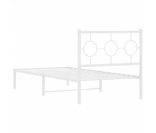 Metallist Voodiraam Peatsiga, Valge, 90 X 190 Cm