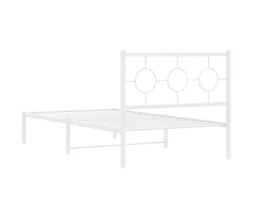 Metalinis Lovos Rėmas Su Galvūgaliu, Baltos Spalvos, 100X190Cm