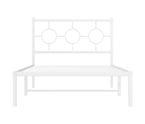 Gultas Rāmis Ar Galvgali, Balts Metāls, 100X200 Cm Vidaxl Gultas Rāmis Ar Galvgali, Balts Metāls, 100X200 Cm Vidaxl