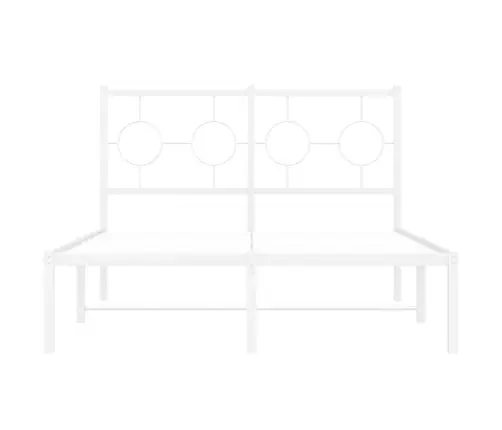 Metalinis Lovos Rėmas Su Galvūgaliu, Baltos Spalvos, 120X190Cm