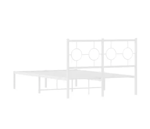 Gultas Rāmis Ar Galvgali, Balts Metāls, 120X200 Cm Vidaxl