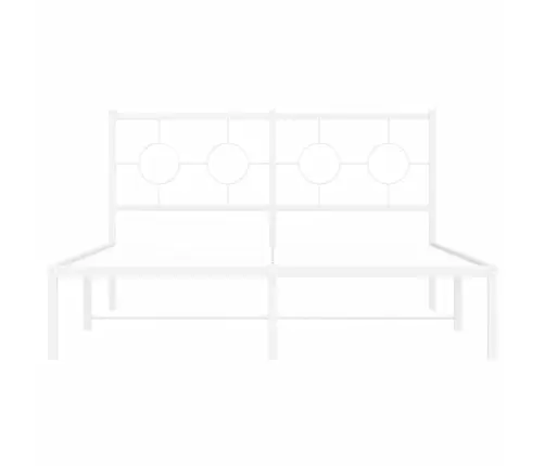 Gultas Rāmis Ar Galvgali, Balts Metāls, 140X200 Cm Vidaxl