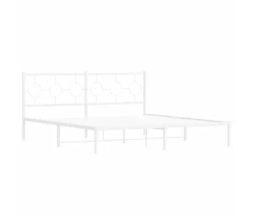 Metalinis Lovos Rėmas Su Galvūgaliu, Baltos Spalvos, 180X200Cm