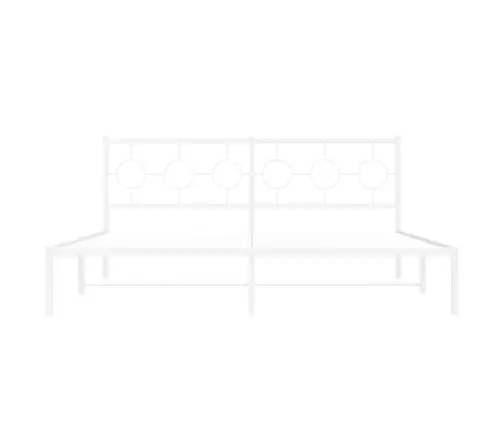 Metallist Voodiraam Peatsiga, Valge, 183X213 Cm