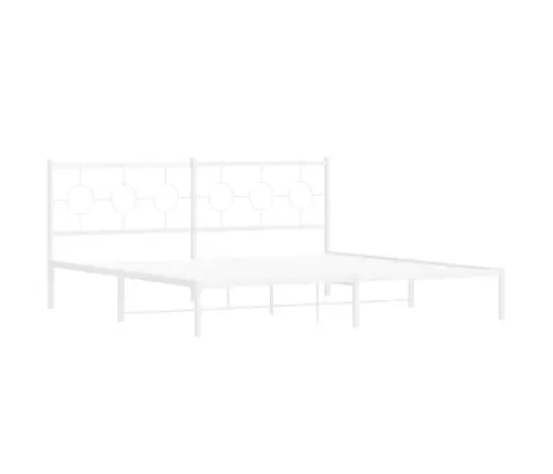 Gultas Rāmis Ar Galvgali, Balts Metāls, 193X203 Cm Vidaxl