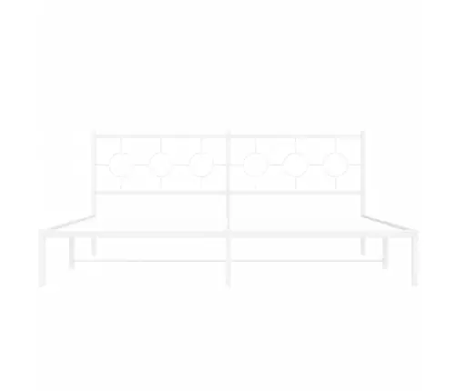 Gultas Rāmis Ar Galvgali, Balts Metāls, 193X203 Cm Vidaxl