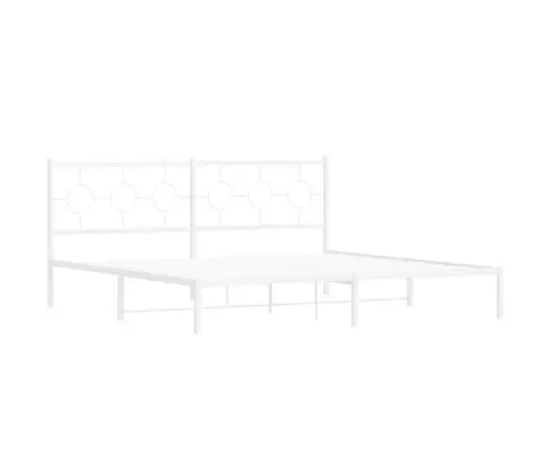 Metalinis Lovos Rėmas Su Galvūgaliu, Baltos Spalvos, 200X200Cm