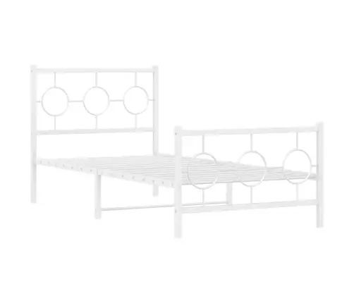 Lovos Rėmas Su Galvūgaliu/Kojūgaliu, Baltas, 90X190cm Metalas
