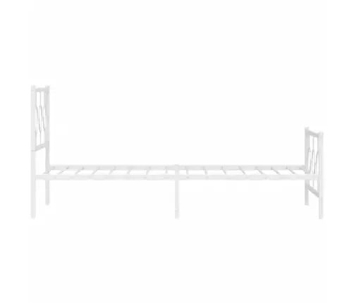 Gultas Rāmis Ar Galvgali Un Kājgali, Balts Metāls, 100X200 Cm Vidaxl