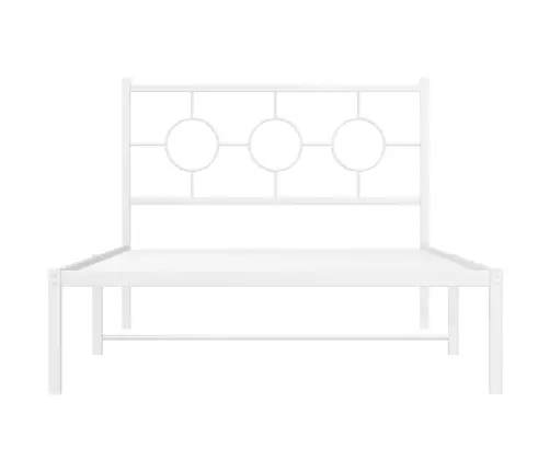 Metallist Voodiraam Peatsi Ja Jalutsiga, Valge, 107X203 Cm