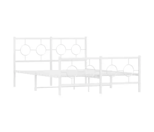 Lovos Rėmas Su Galvūgaliu/Kojūgaliu, Baltas, 135X190cm Metalas