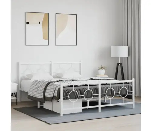 Lovos Rėmas Su Galvūgaliu/Kojūgaliu, Baltas, 150X200cm Metalas