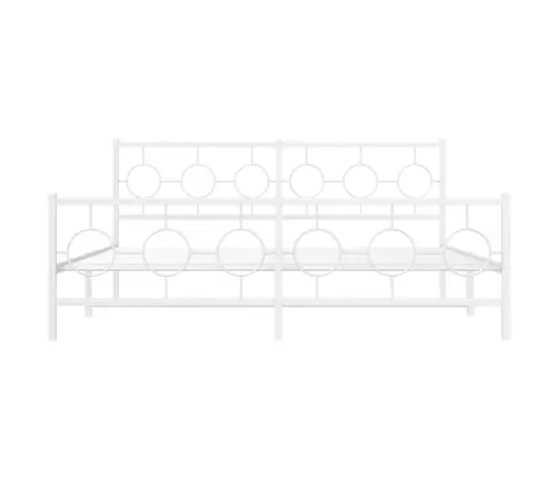 Gultas Rāmis Ar Galvgali Un Kājgali, Balts Metāls, 180X200 Cm Vidaxl
