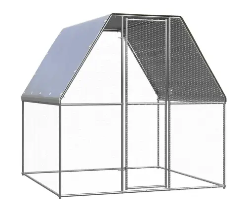 Vistu Būris, 2X2X2 M, Sudrabains Un Pelēks, Cinkots Tērauds Vidaxl