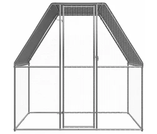 Vistu Būris, 2X2X2 M, Sudrabains Un Pelēks, Cinkots Tērauds Vidaxl