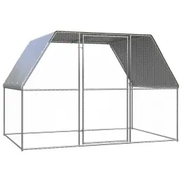 Vistu Būris, 3X2X2 M, Sudrabains Un Pelēks, Cinkots Tērauds Vidaxl