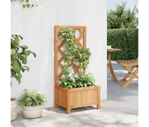 Puķu Kaste Ar Špaleru, Brūna, Egles Masīvkoks Vidaxl